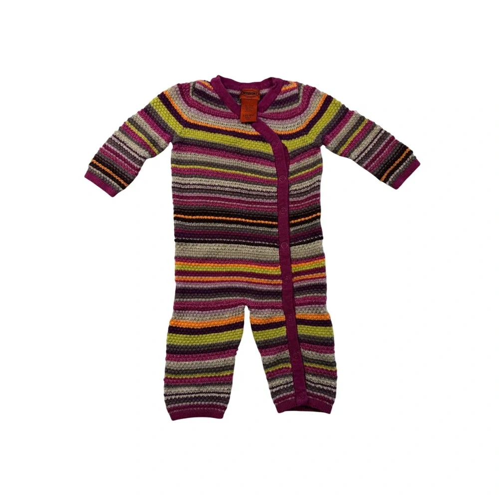 Missoni for Target Baby Striped Knit Romper Purple Orange XS 3-6M One Piece